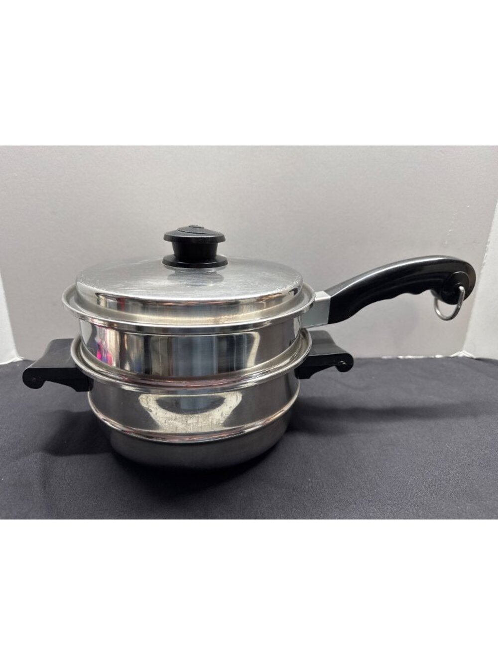 VTG Saladmaster Stainless Steel Steamer 3 PC Set With Lid & Detachable Handle